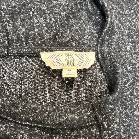 Pink Rose Midi Dress Heathered Black SOFT Medium - Picture 4 of 4